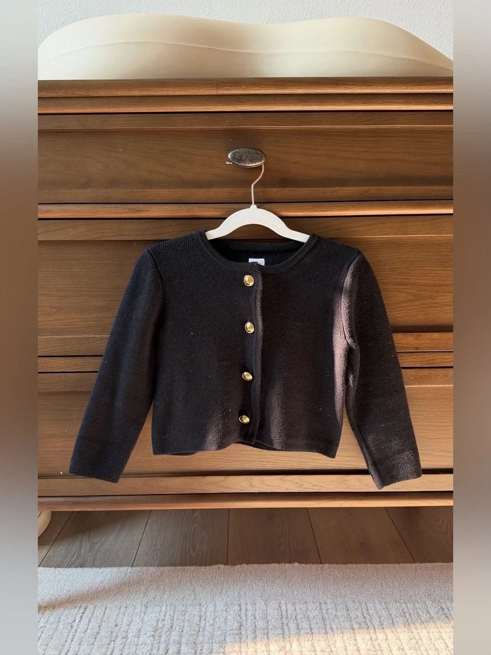 GAP Black Girls' Knit Cardigan with Gold Buttons
